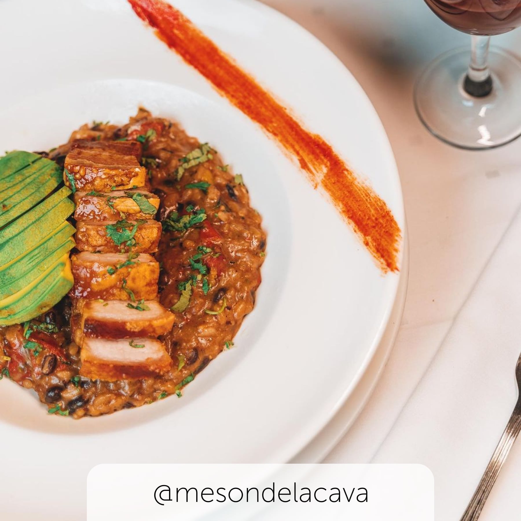 Beautiful meal composed at El Mesón de la Cava