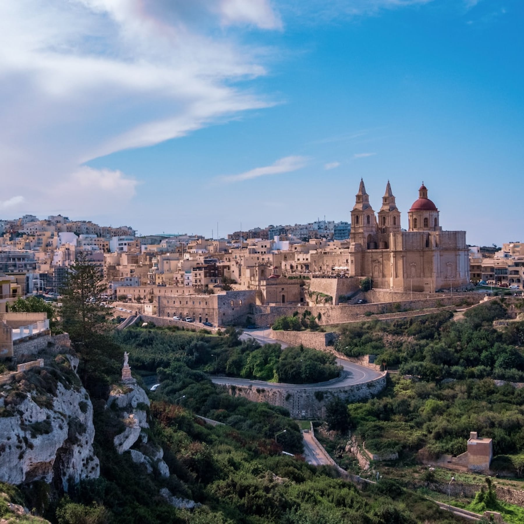 Malta buildings on the hills