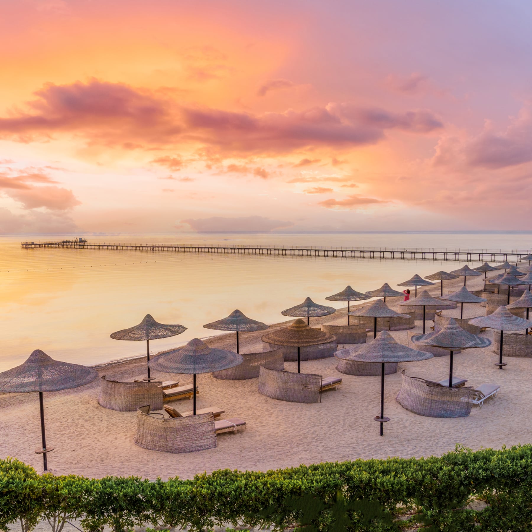 Beachside in Hurghada at sunset