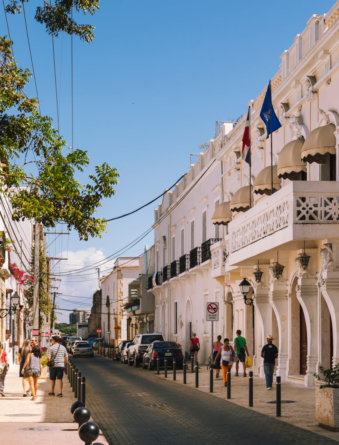 Beautiful street buildings in Dominican Republic