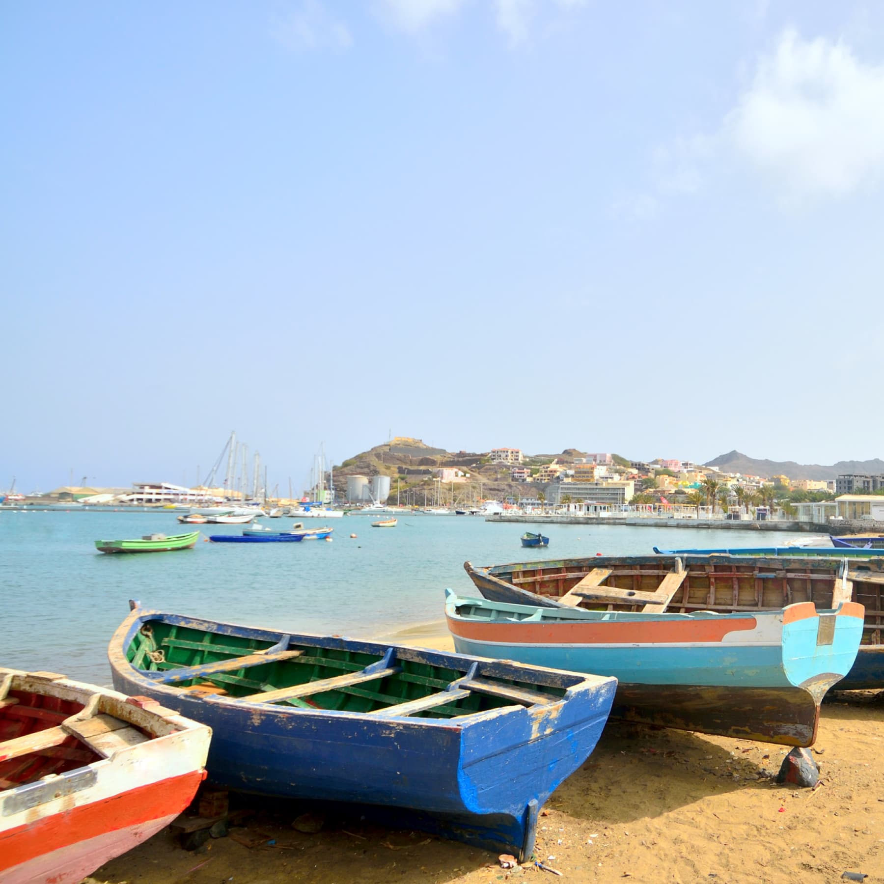 Seaside boats in Cape Verde